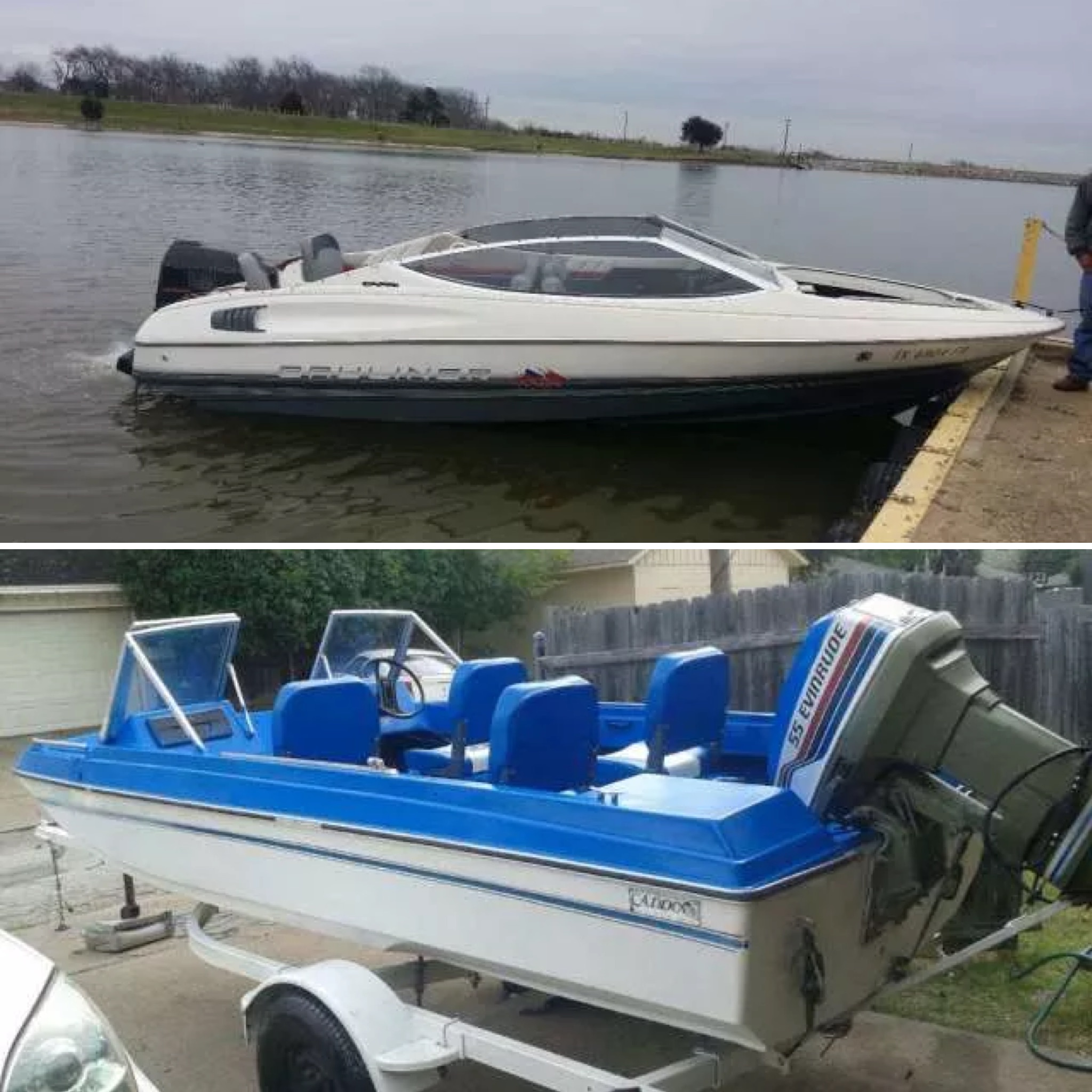 A 1990 Bayliner with trailer ($3,000) vs. a fully-reconditioned 1977 Caddo ($3,200)